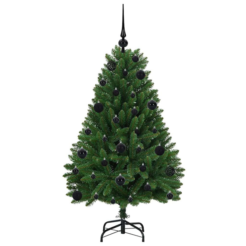 Artificial Christmas Tree with Stand Green PVC and Metal, 3.94 ft