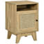HOMCOM Rattan Bedside Table Nightstand with Storage Shelf Natural
