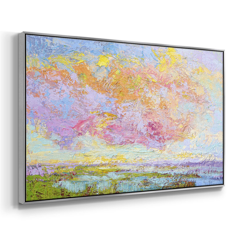 «On a Summer's Eve», reproduction d'art sur toile, Toile argentée avec cadre flottant, H 17 po x l 25 po x P 2 po