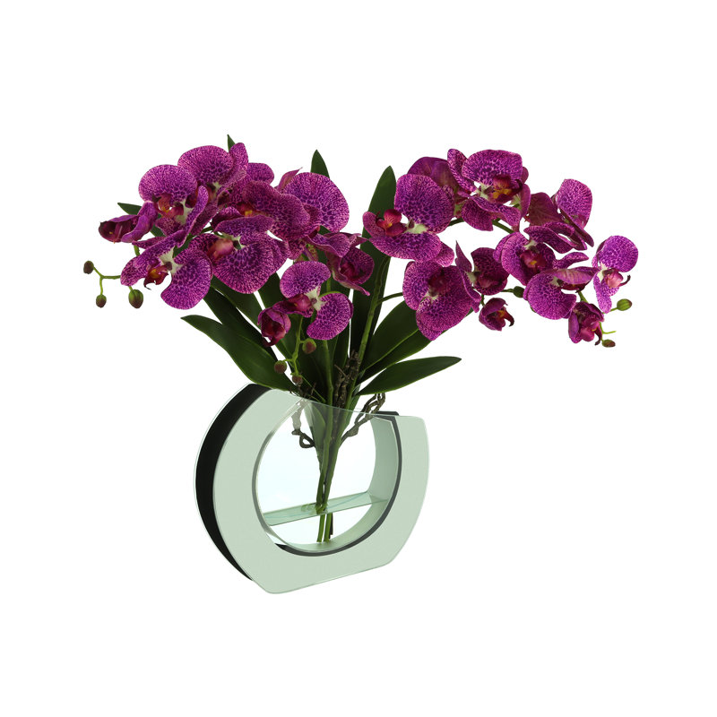 Orchid Floral Arrangement in Vase, Purple