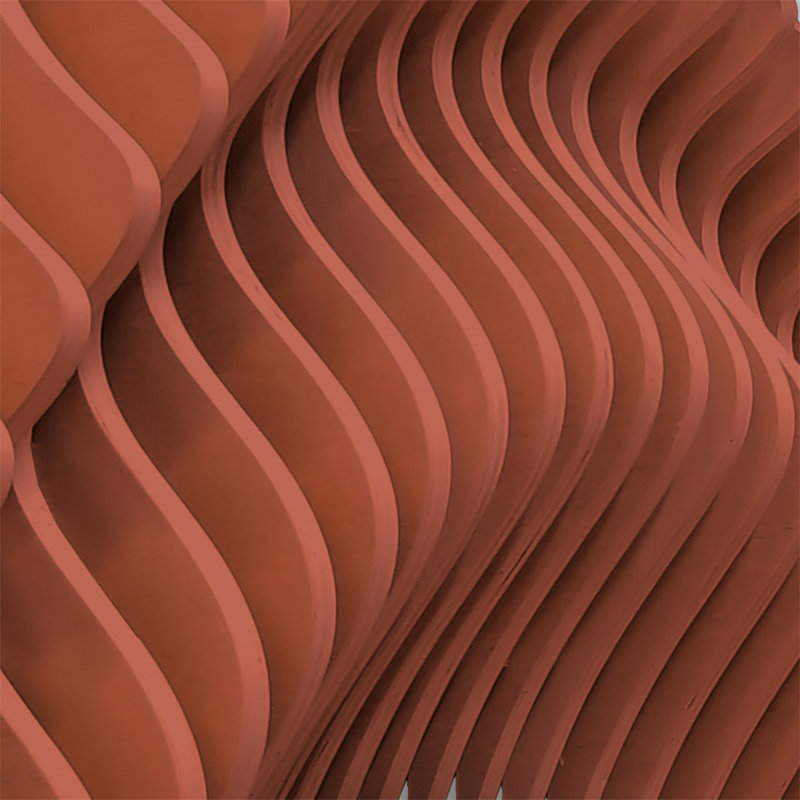Décoration murale Sahara Wave 3D, Rouge