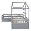 Lit plateforme simple avec trois tiroirs de rangement, gris