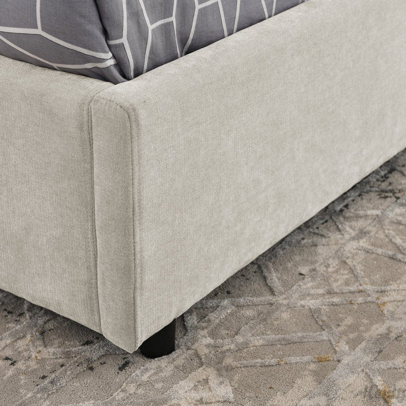 Lit plateforme avec rangement Olyra, Grand, Beige