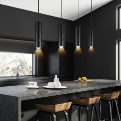 Luminaire suspendu 3 po à DEL Xan - luminaire minimaliste moderne avec éclairage intégré