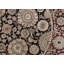 Tapis rond rouge, beige et noir noué à la main de haute qualité