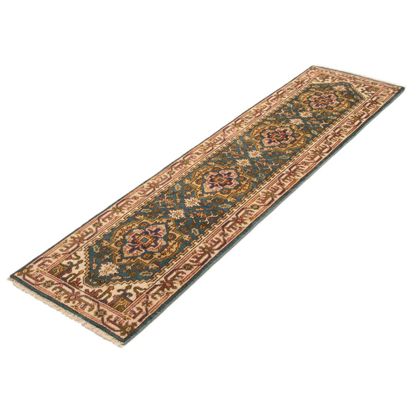Tapis bleu sarcelle Serapi Heritage 2 pi 5 po x 10 pi 1 po