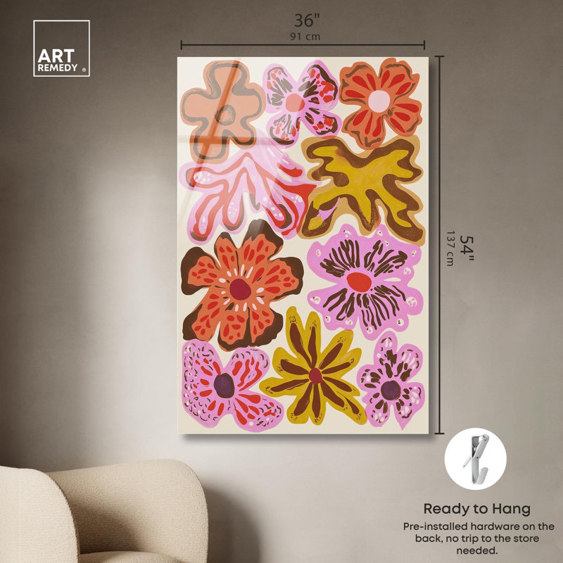 «Summer Flowers I», impression acrylique par Art Remedy, H 54 po x l 36 po