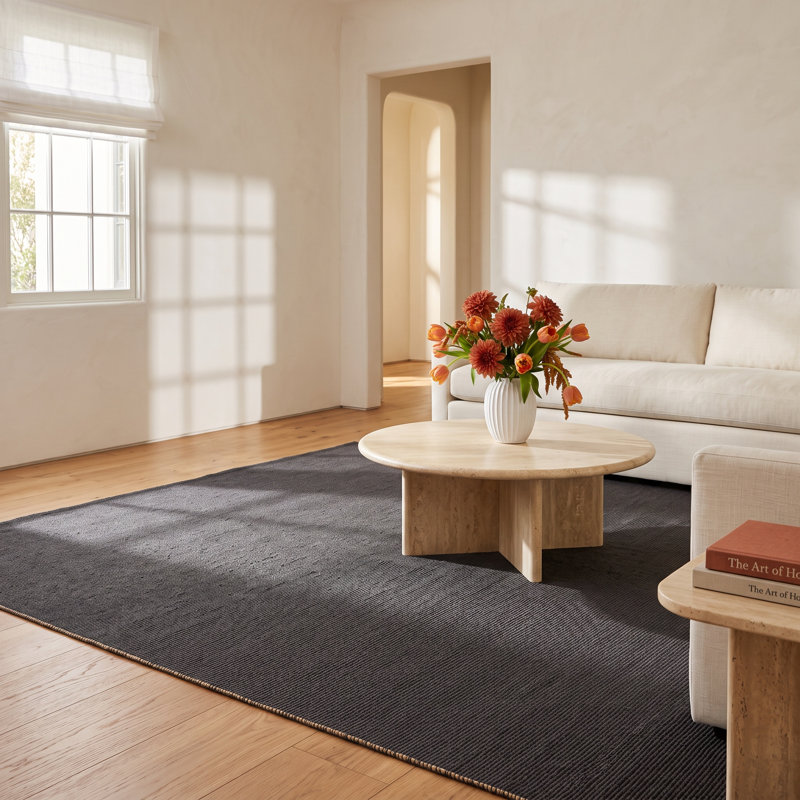 Castanon Modern Solid, Gray/Tan, Rectangle 10' x 14'