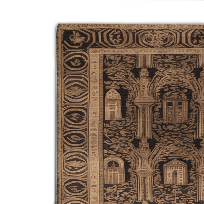 Tapis d'intérieur et d'extérieur brun français, Rectangulaire 2 pi x 3 pi