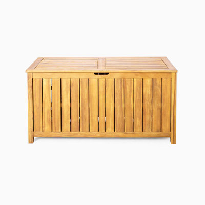 Portside Solid Wood Outdoor Deck Storage Box with Large Storage Capacity