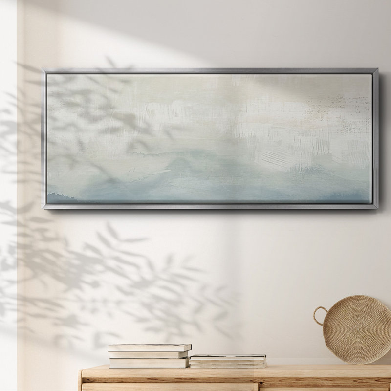 Tone Scape IV - reproduction de cadre flottant sur toile, H 20 po x l 50 po x P 1,5 po, Argent