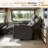 56" Wide Wall Hugger Power Reclining Loveseat with USB & Type C for Small Spaces, RV Loveseat Sofa with 360° Swivel Tray Table-2141352306-2141352307