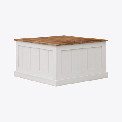 31.5"" Farmhouse Coffee Table, Square Wood Center Table with Hinged Lift Top -  Gracie Oaks, 3164F4700D5649D98D639B40B438F53B