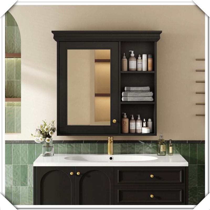 Armoire à pharmacie murale avec rangement pour miroir