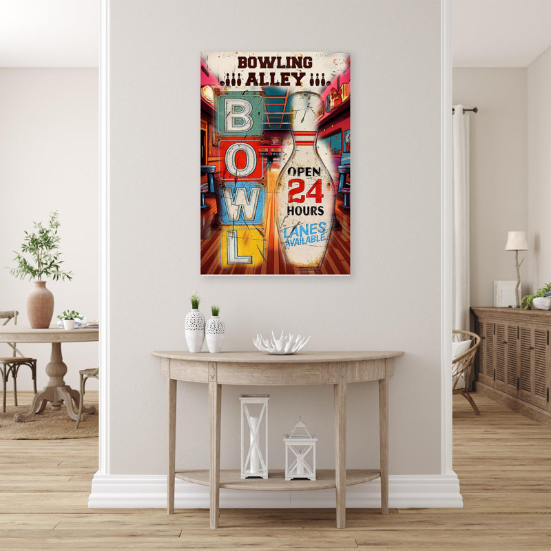 Bowling Alley - 1 pièce, impression sur toile tendue, L 24 po x H 36 po