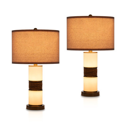 Table Lamp Set of 2 for Bedroom, Bedside Table Lamps with 3 Lighting Modes for Nightstand
