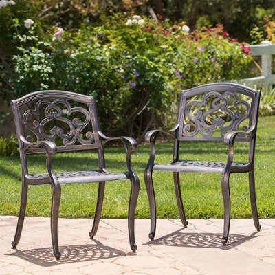 AUSTIN Cast Aluminum Outdoor Dining Chairs, Set Of 2, Elegant And Durable For Patio Relaxation by Darby Home Co