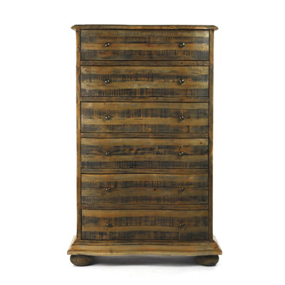 Commode 6 tiroirs en pin recyclé