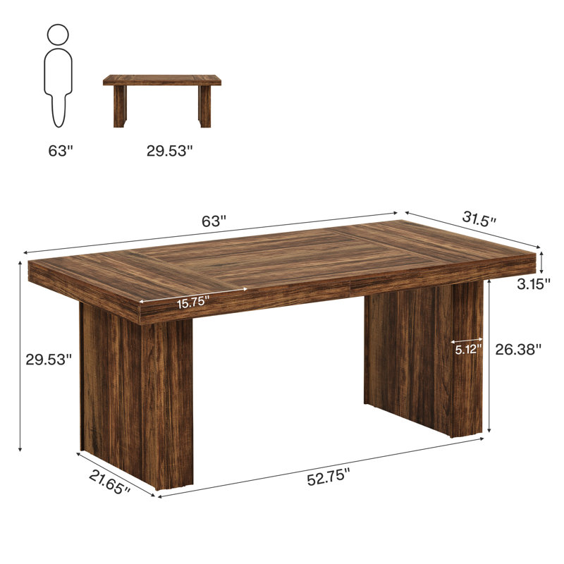 Bureau d'ordinateur 63 ", Brown