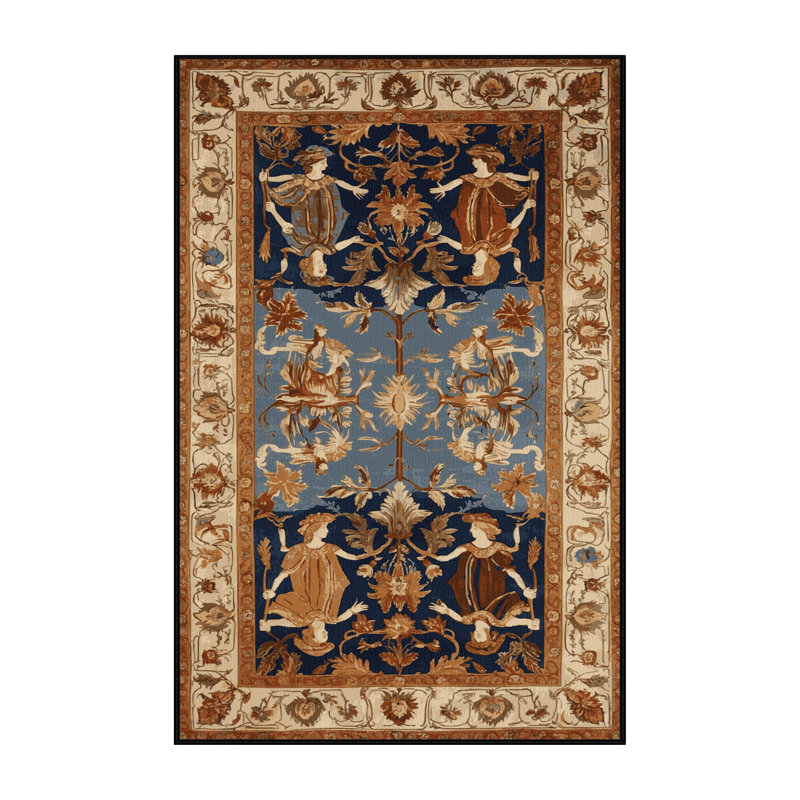 Tapis brun français lavable à la machine, Rectangle 7 pi x 9 pi