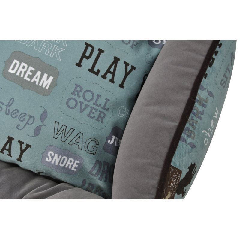 Lit pour chien Dog's Life Artist Lounge, Petit (l 24 po x P 19 po x H 7 po), Bleu poudre / chocolat
