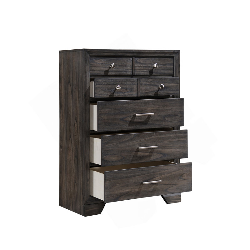 Commode en bois gris foncé 1Pc