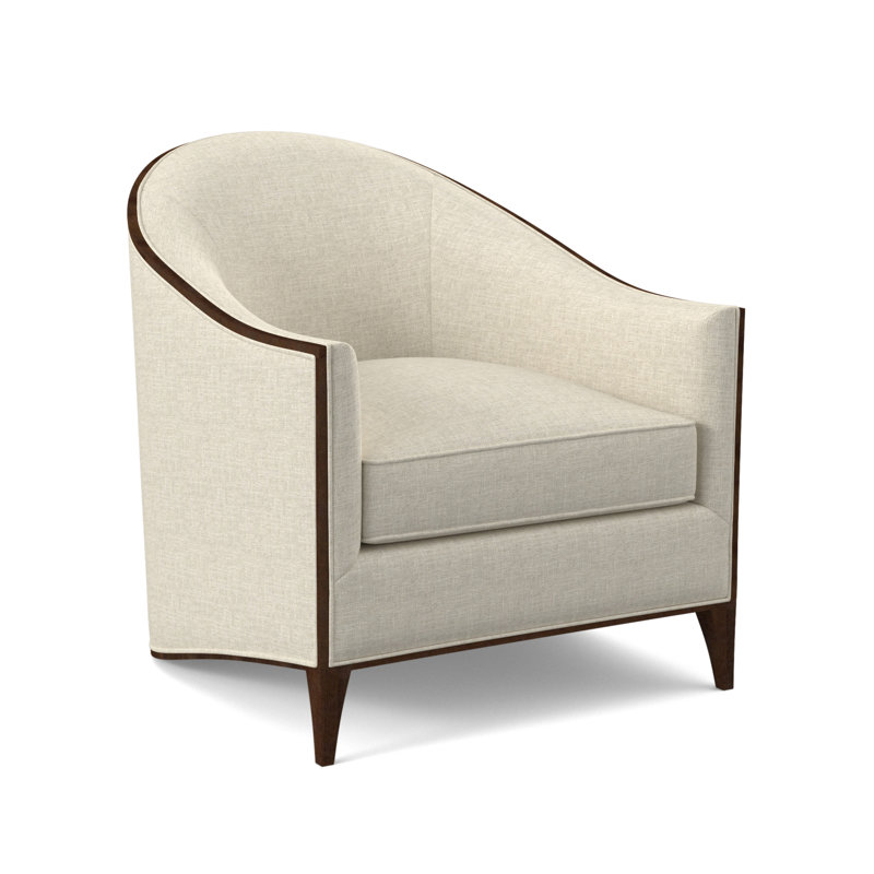 Atelier Barrel Chair, American Walnut, Filigree Ivory 100% Polyester