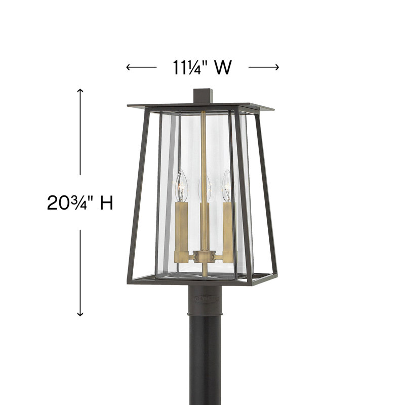 Walker 3-Light Lantern Head, Buckeye Bronze/Brass