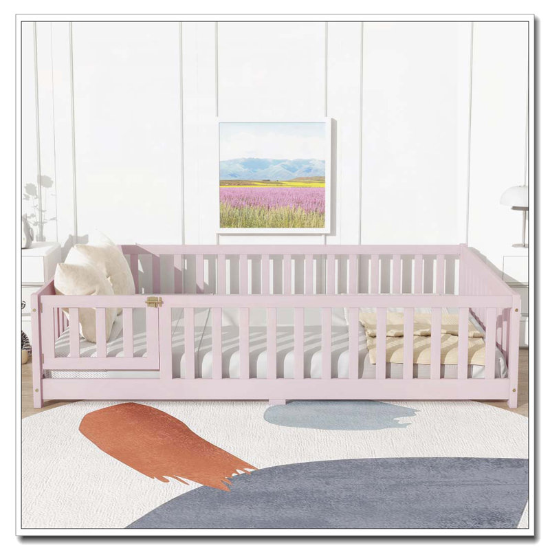 Lit en bois, Lit double, Rose