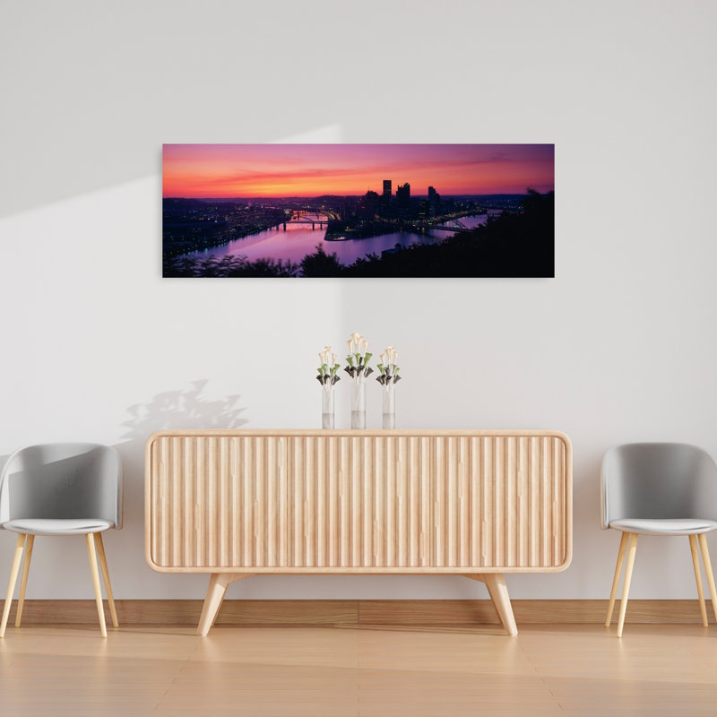 Pittsburgh PA by J Sohm/VOA LLC - Wrapped Canvas Panoramic Print, 40.64 cm H x 121.92 cm W