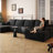Cloud Sectional Sofa With 1 Ottoman, Modern Minimalist Upholstered Couches, Comfort U Shaped Sofa For Living Room, Deep Seat Corner Couch-106958764-106958766-106958769