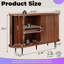 Buffet Boho avec portes coulissantes, buffet de rangement Curvy Edge