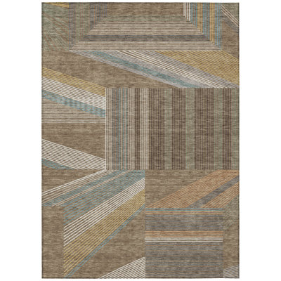 Machine Washable Indoor/Outdoor Chantille ACN2840 Geometric Rug