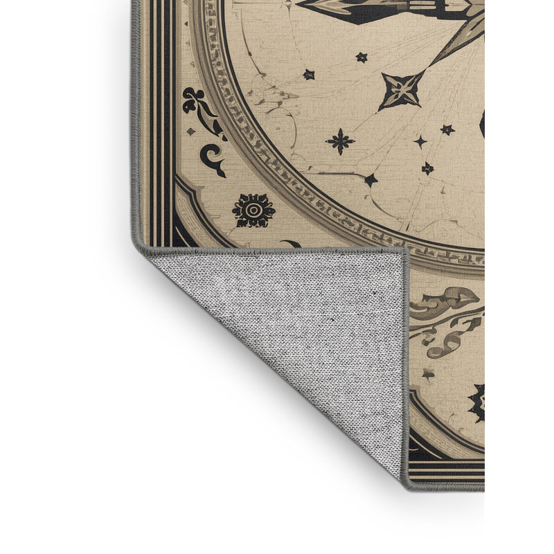 Machine Washable Palvinder Classic Oriental Rug in Beige – Gray Binding, 8 x 12