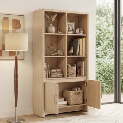59.3" Tall Bookshelf With Storage Cabinet
