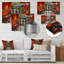 «Red Black Country Club Hallway Elegance - Décoration murale Country Club-106110658-106110667