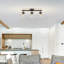 Trixie 3-Light Matte Black Track Lighting with Seeded Glass Shades and Pivoting Track Heads