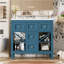 Ensemble de meuble-lavabo 36 po avec lavabo en résine, armoire de rangement en bois massif, ensemble de meuble-lavabo autoportant avec 5 tiroirs et portes à fermeture douce (Identique à SW000141AAM)-108840347