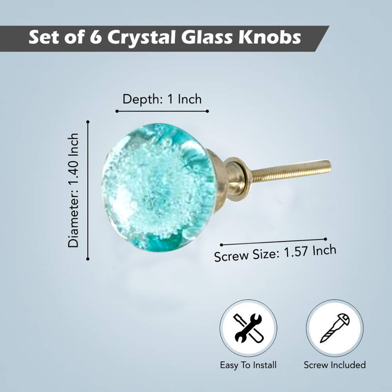 1.4" Diameter Mushroom Knob Multipack, Aqua