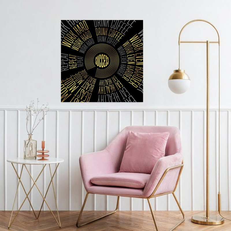 «Golden Success Cycle», impression abstraite moderne sur toile, H 32 po x l 32 po