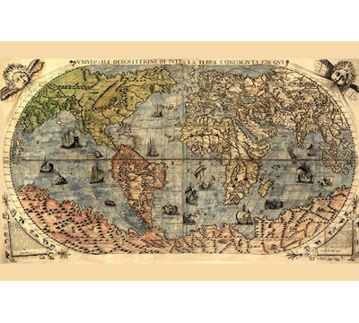 « universal description of the world world » par paolo forlani, impression