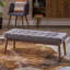 Repose-pieds de style Mid-Century en tissu rembourré avec détails capitonnés