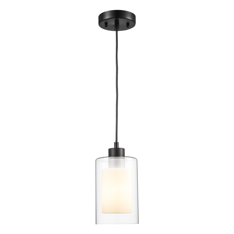 Luminaire suspendu cylindrique 1 lumière, Noir