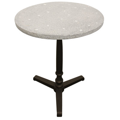 Azlin Round Stone Top Metal Base Dining Table