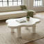 Table basse blanche en forme de nuage de 40 pouces avec 4 pieds ronds, table d'appoint de salon moderne à plateau irrégulier, coins arrondis sécuritaires, assemblage facile, capacité de poids de 200 lb-998949177