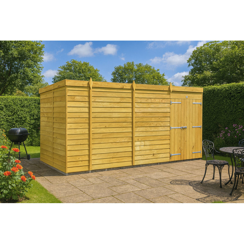 13ft x 7ft Pent Shed - Double Door without Windows