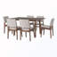 Ensemble de salle à manger 7 pièces avec table et 6 chaises rembourrées-1248258974-1248258973