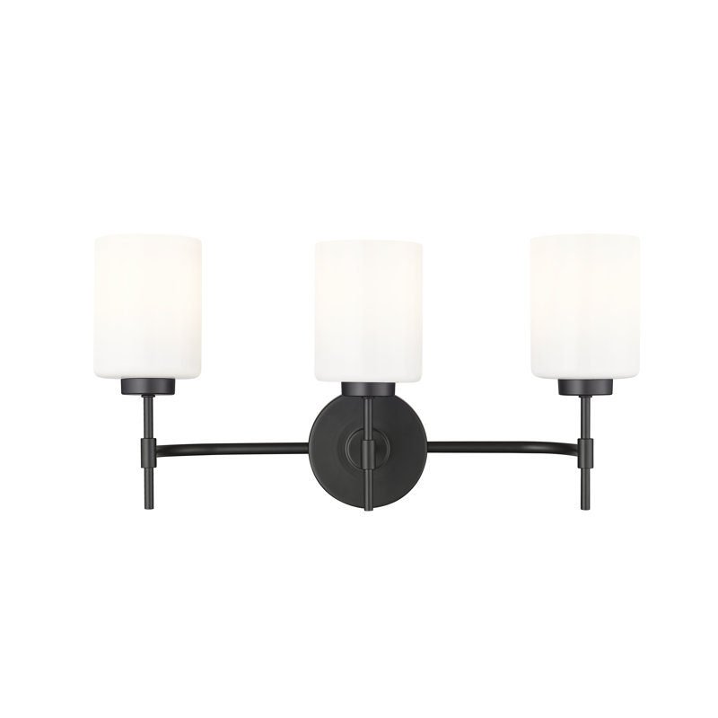 Meuble-lavabo 3 lumières Holleran, Noir mat