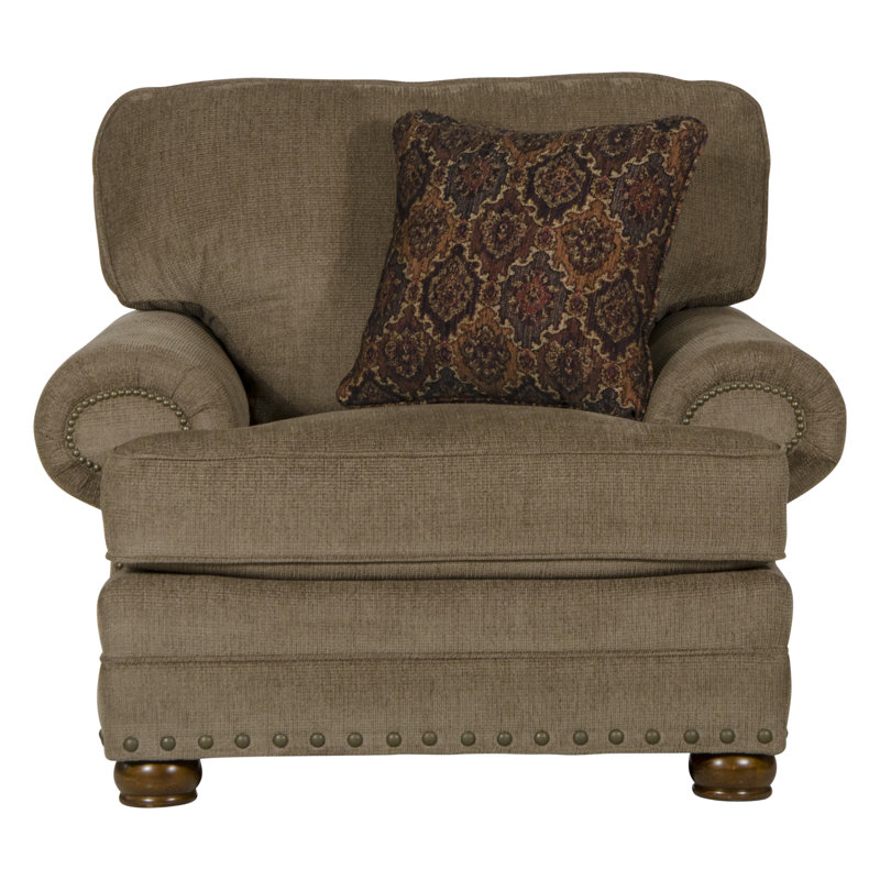 Fauteuil club en polyester 45 po Schantz, Polyester brun