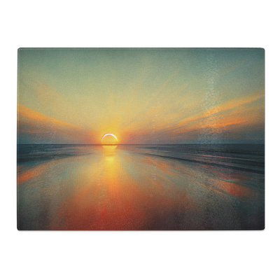 Serene Sunrise  Glass Chopping Board